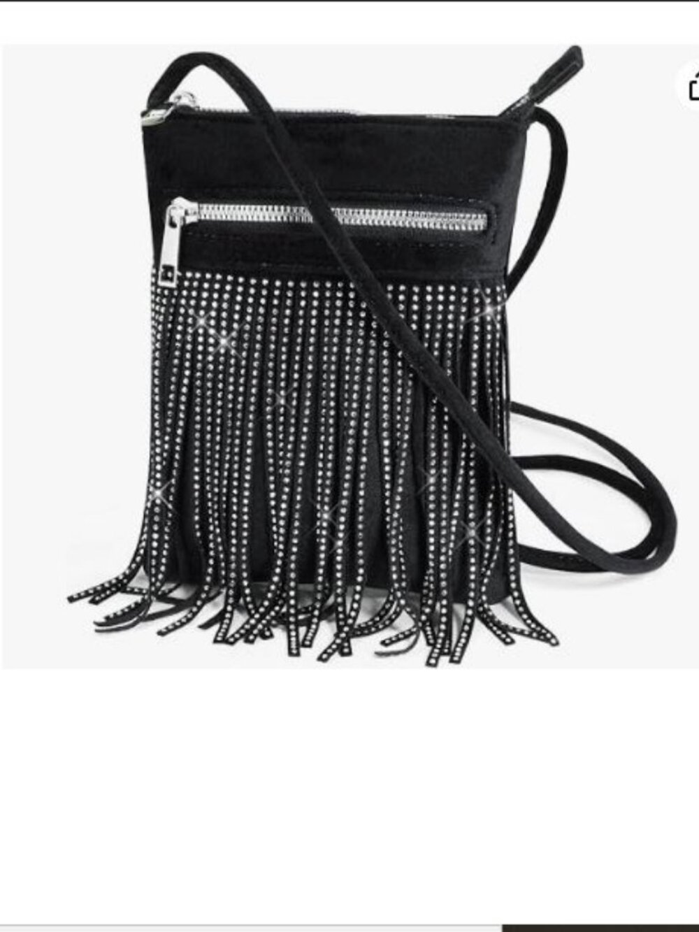 Tassel Velvet Crossbody Bag Bling Glitter Purse Sparkle Women Evening Bag